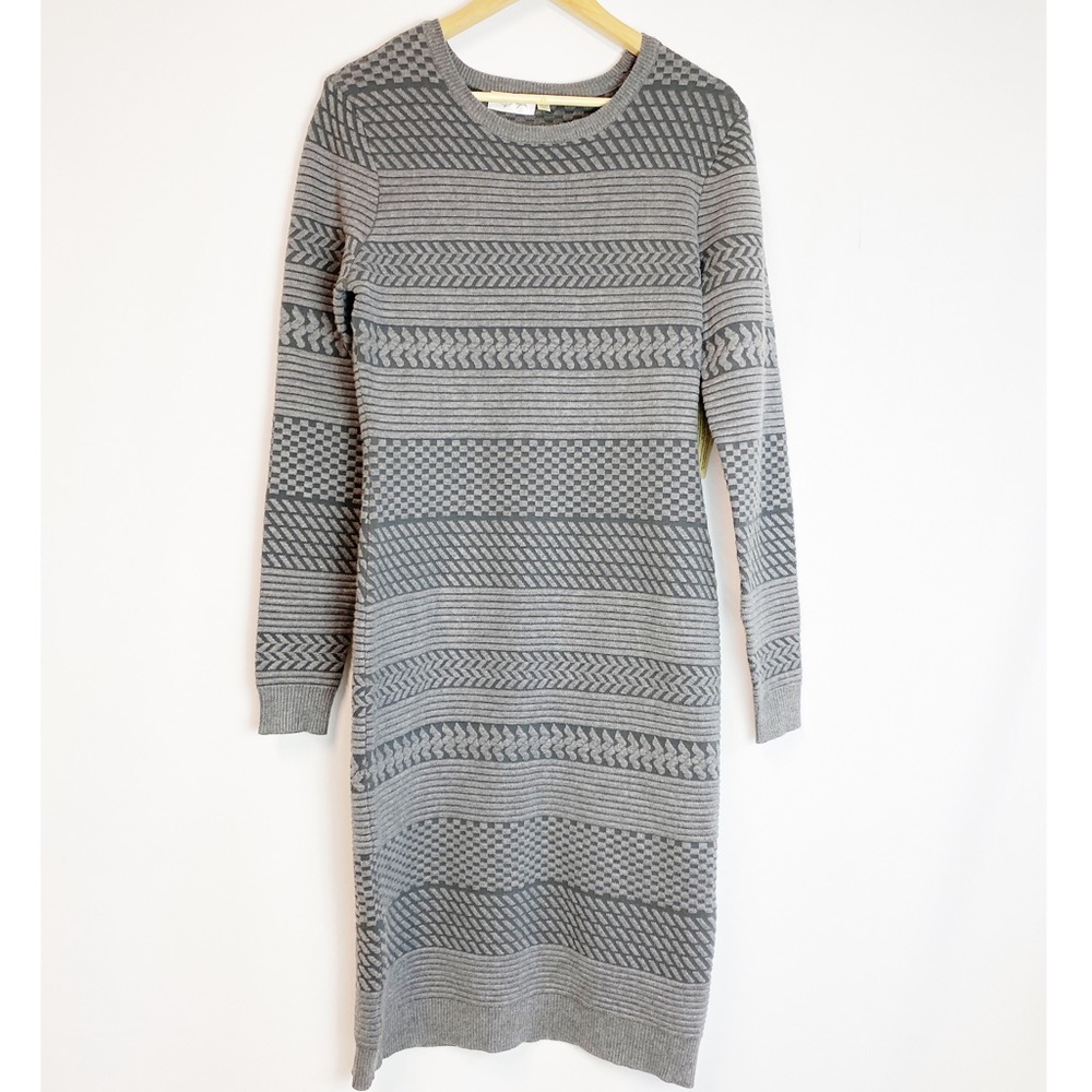 RD Style Gray Geometric Knit Dress